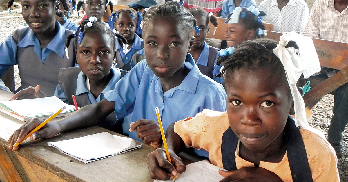 Girls in class at one of the MEBSH schools