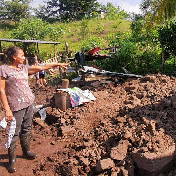 Liduvina's house after the Hurricane Eta