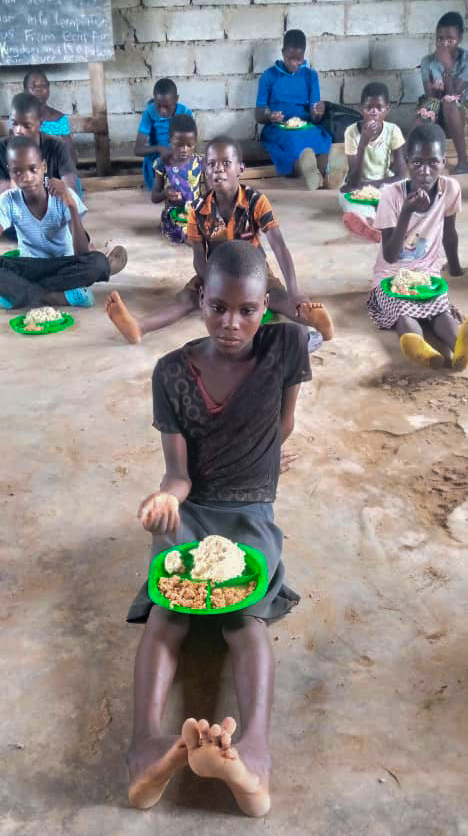 Ayana and other Malawian children in the support center