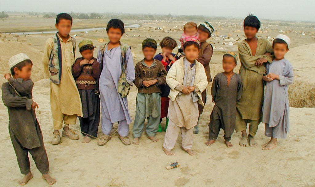 Children living in refugee camp in Afghanistan