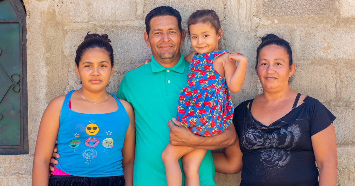 Victorino and his family in Nicaragua