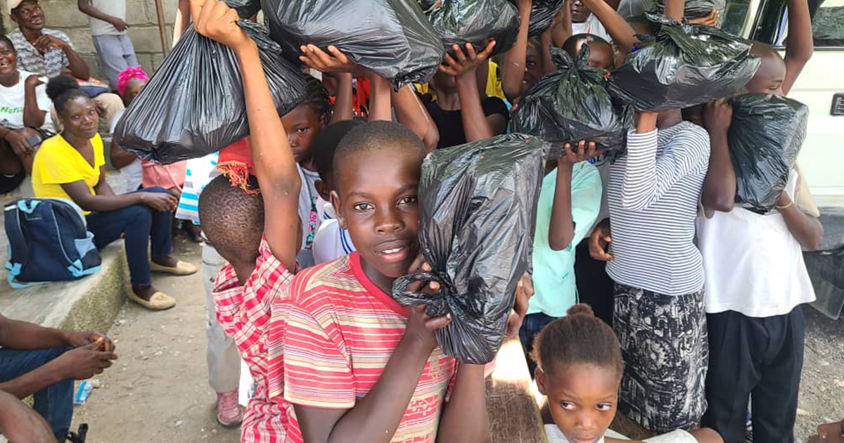 Food kits are distributed to those most in need