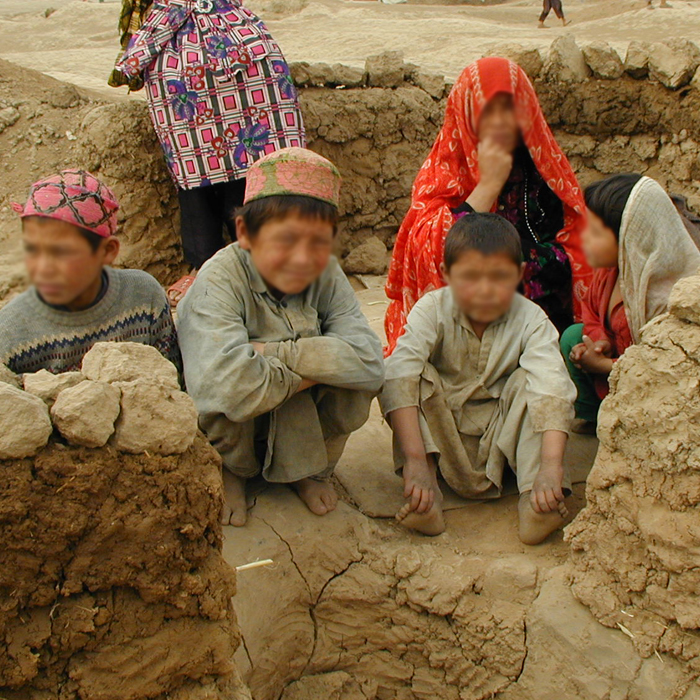 Afghan Children with their faces blurred to protect their identity