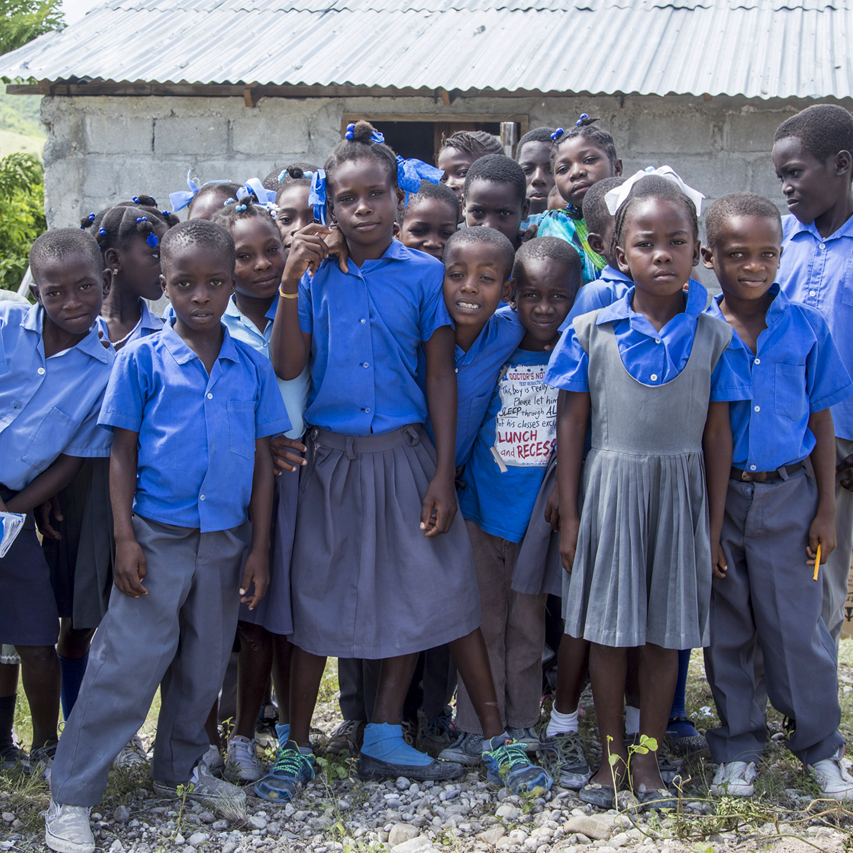 Group of Haitian children