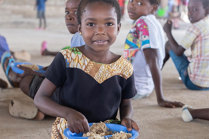 Girl in after school program in Malawi