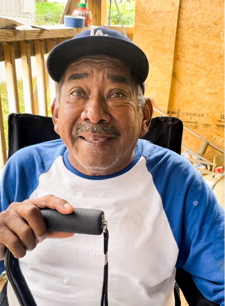 Martin smiles, grateful for Cross International's help in the aftermath of Hurricane Helene