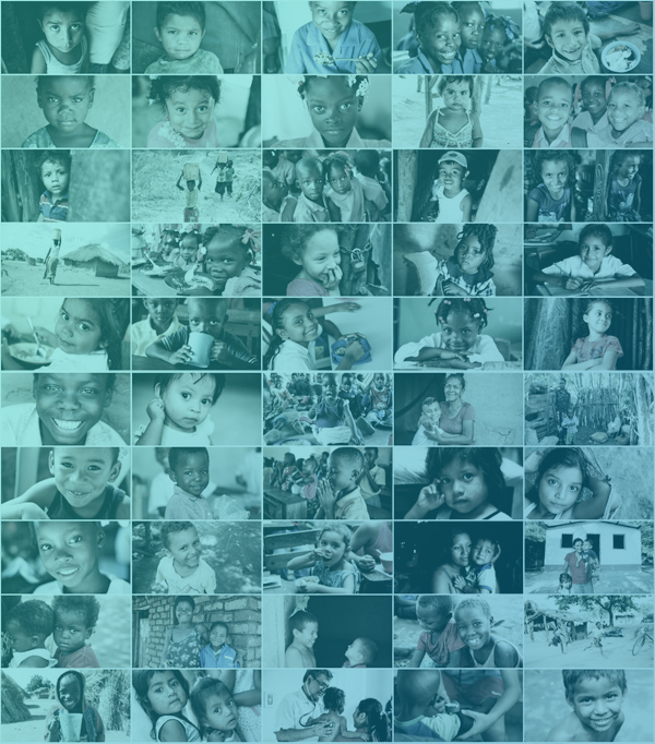 Collage of children and families served by Cross International over the past 25 years.